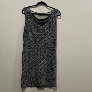 Ann Taylor Black and Cream Sleeveless Sheath Dress size MP
